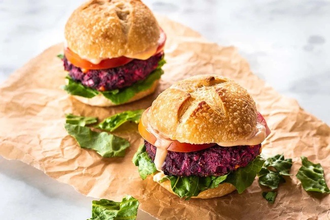 Beet and Black Bean Burger