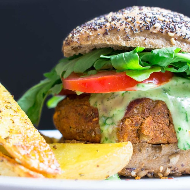 Lentil Burgers with Basil Mayonnaise