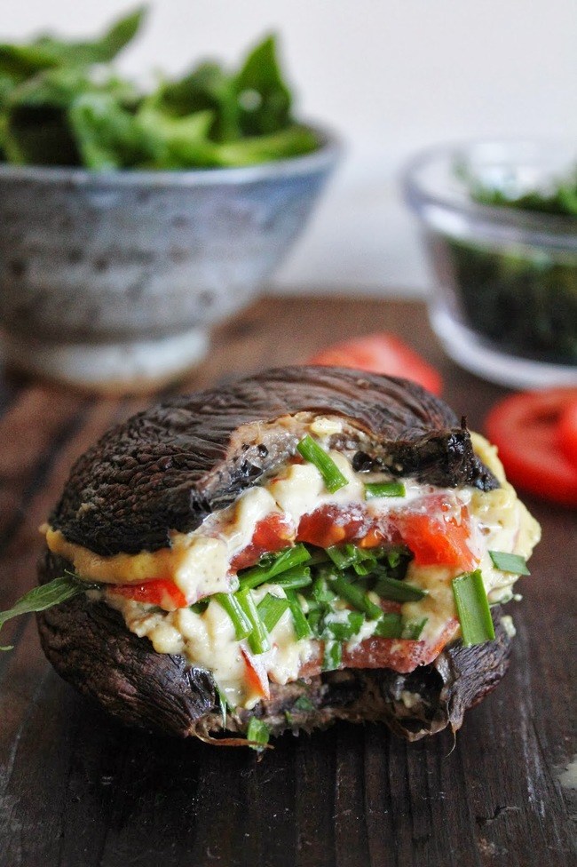 Raw Portobello Mushroom Burger