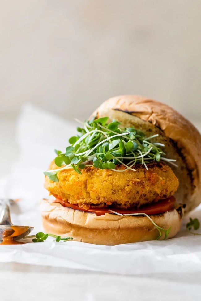 Vegan Buffalo Chickpea Burger