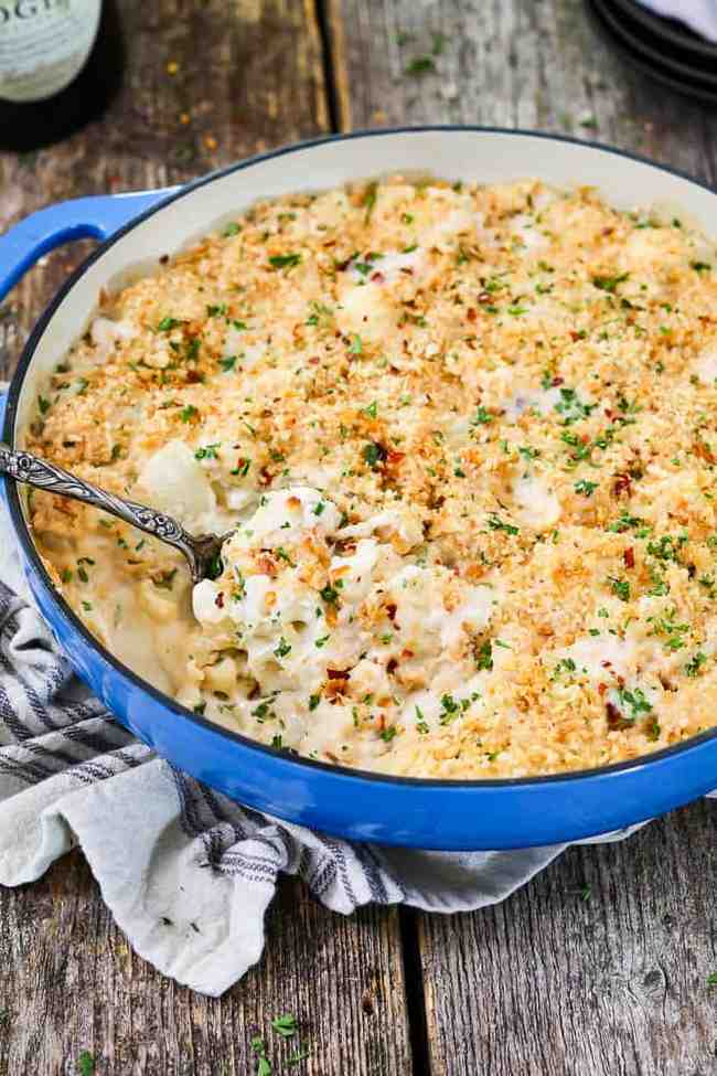 Vegan Cheesy Cauliflower Casserole