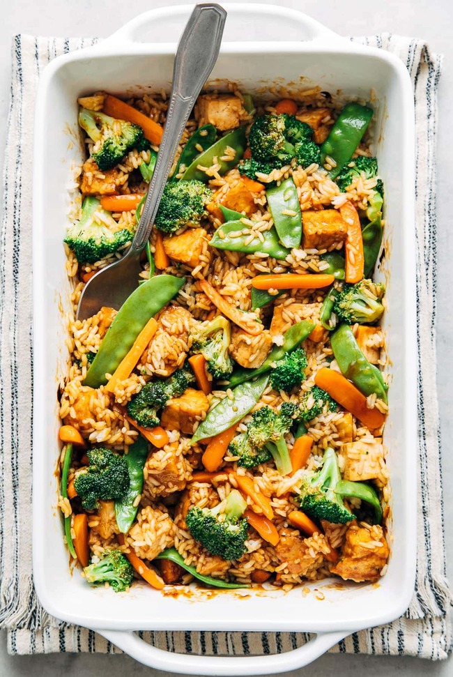 Teriyaki Tofu Tempeh Casserole