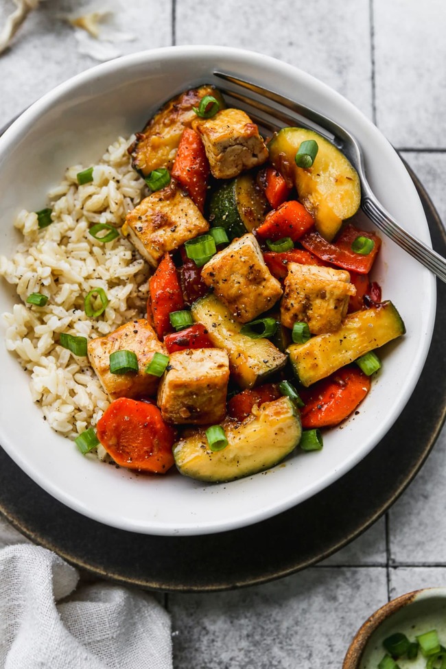 Zucchini Tofu Stir Fry