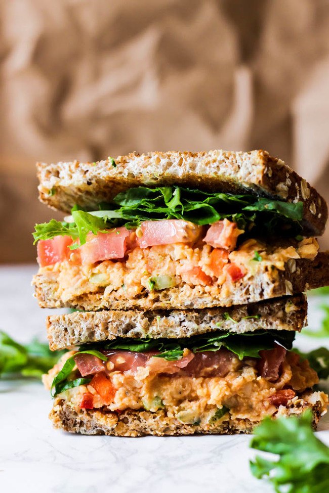 Buffalo Chickpea Salad Sandwich