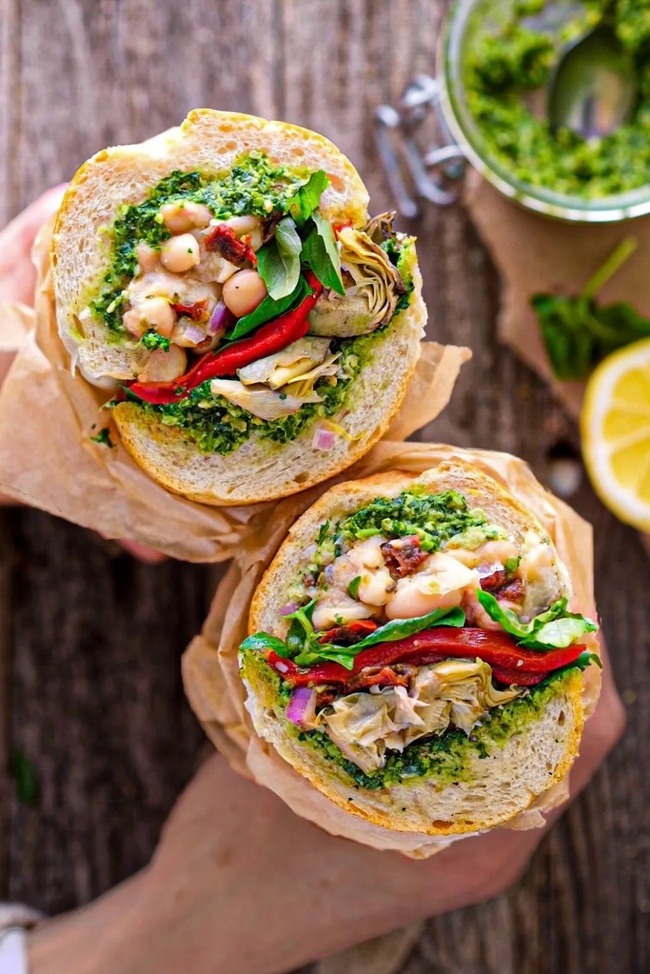 Antipasto Sandwich with Marinated White Beans