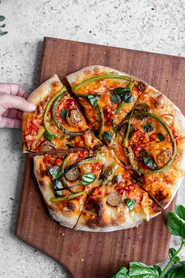 Garlic Scape Pizza