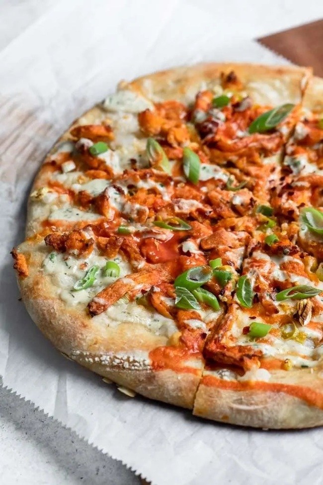 Buffalo Soy Curl Pizza