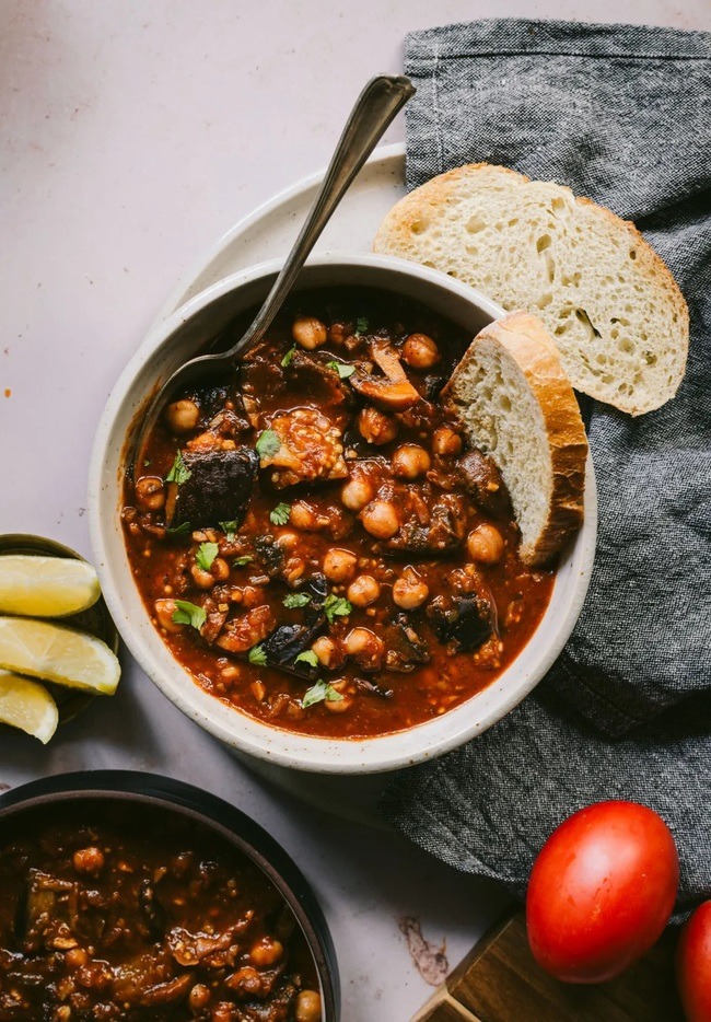 Smoky Eggplant Chickpea Stew