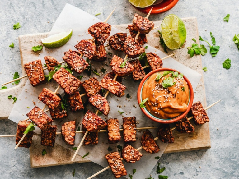 Vegan Curry Tofu Kabobs