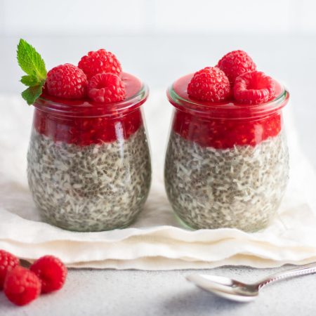 Raspberry Coconut Chia Pudding