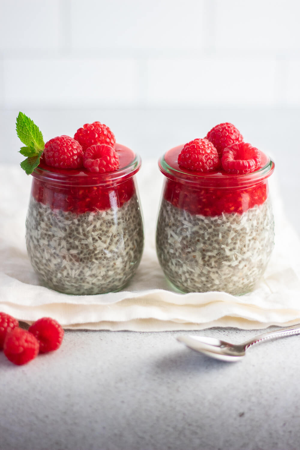 Raspberry Coconut Chia Pudding