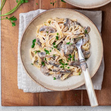 Garlic Mushroom Pasta (Vegan, Dairy-Free)