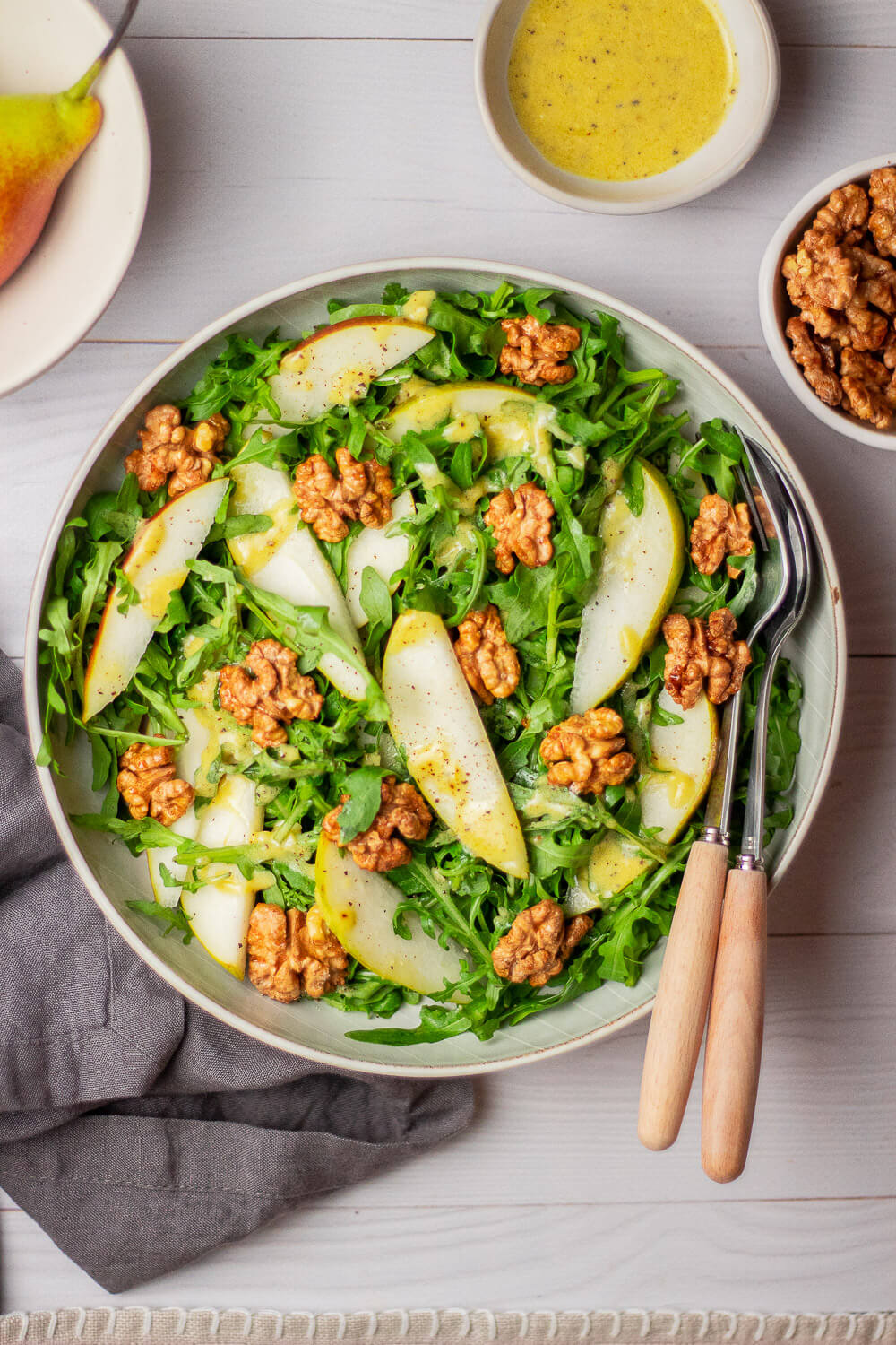 Arugula and Pear Salad (with Candied Nuts)