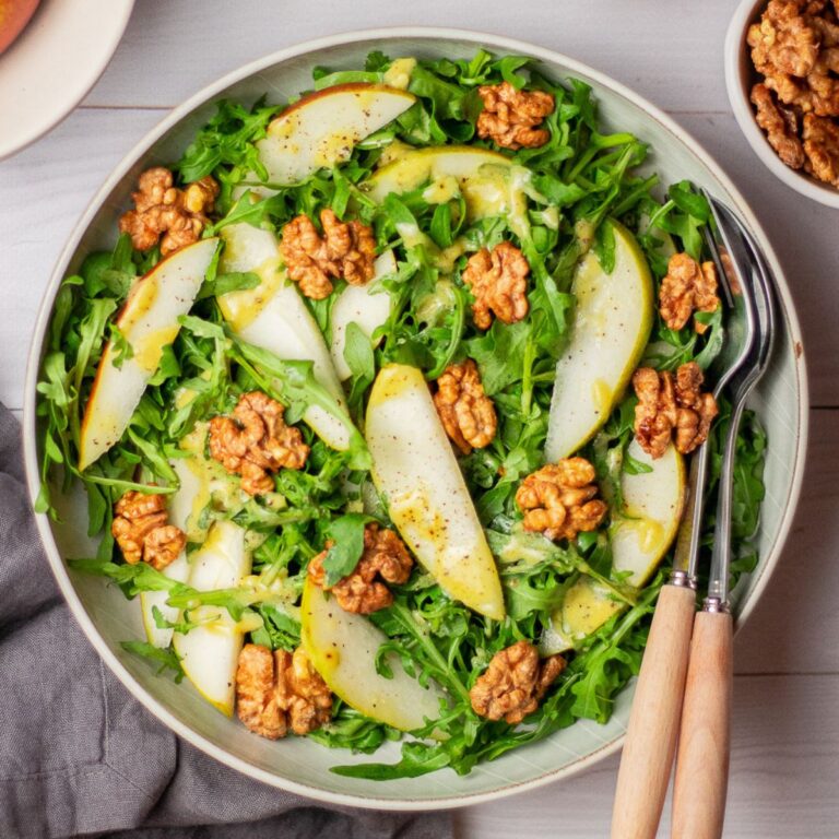 Arugula and Pear Salad (with Candied Nuts)