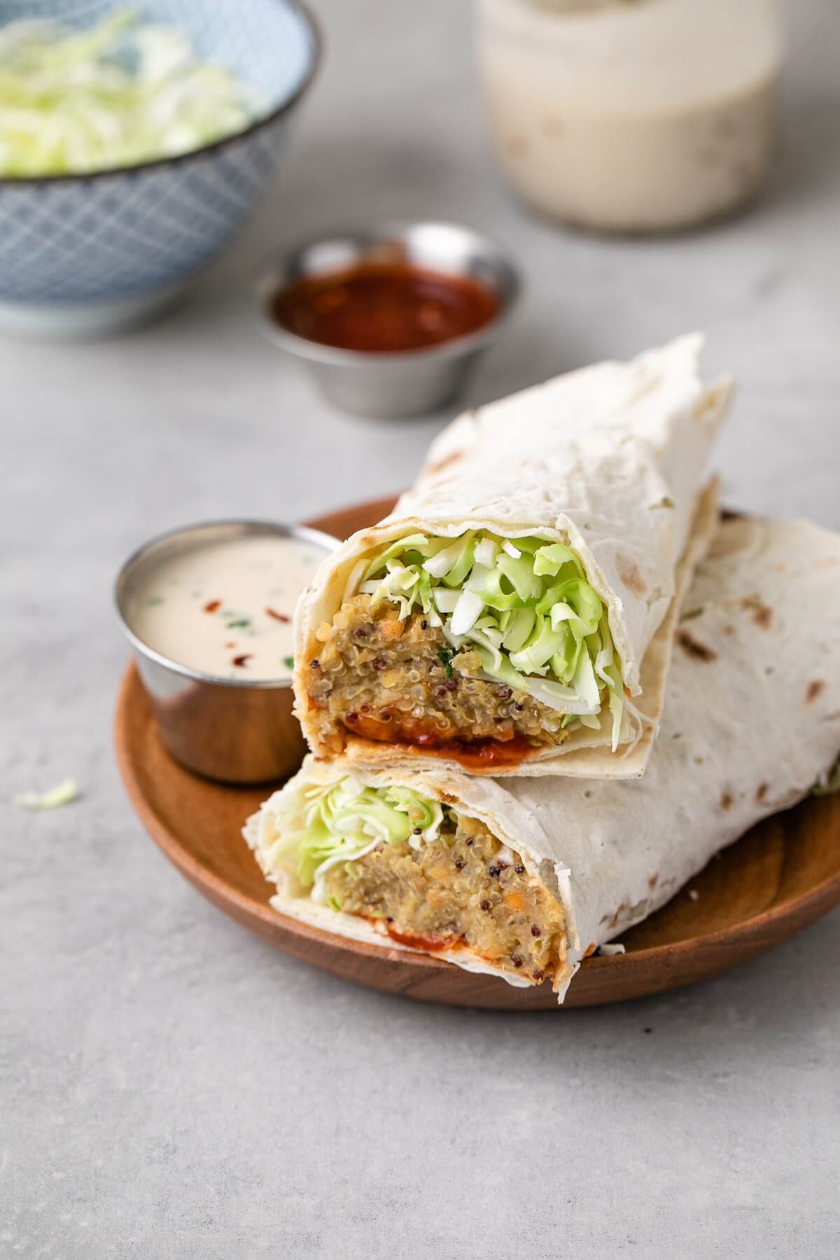 Spicy Quinoa Lentil Wraps